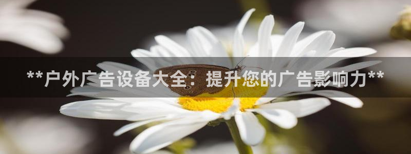 杏宇平台总代理是谁：**户外广告设备大全：提升您的广告影响力**
