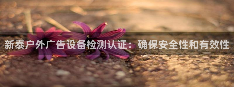 杏宇平台登录步骤：新泰户外广告设备检测认证：确保安全性和有效性