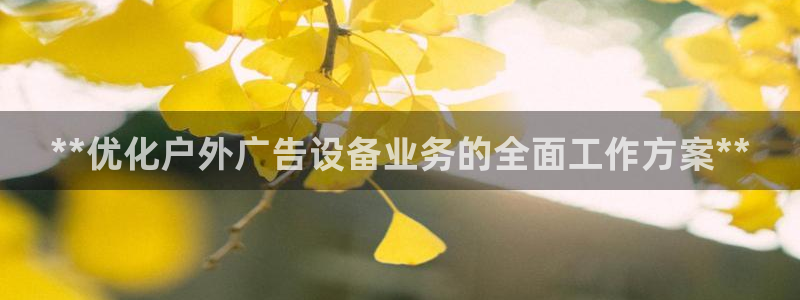 杏宇平台客服：**优化户外广告设备业务的全面工作方案**