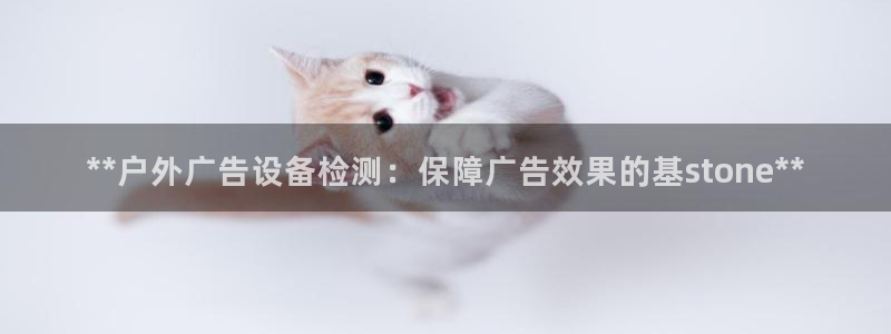 杏宇平台代理多少钱一次：**户外广告设备检测：保障广告效果的基stone**