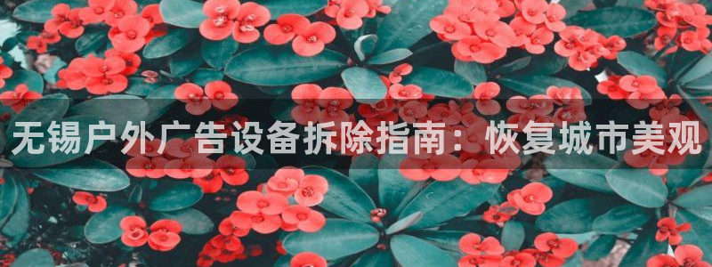 杏宇平台登录方法：无锡户外广告设备拆除指南：恢复城市美观