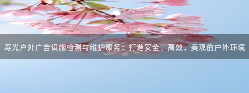 杏宇平台主管：寿光户外广告设施检测与维护服务：打造安全、高效、美观的户外环境