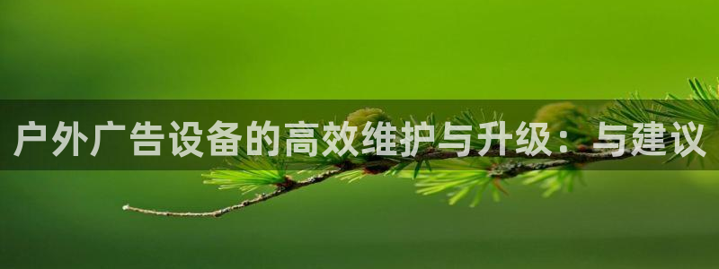 杏宇平台代理怎么样：户外广告设备的高效维护与升级：与建议