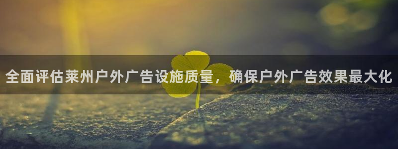 杏宇平台总代理：全面评估莱州户外广告设施质量，确保户外广告效果最大化