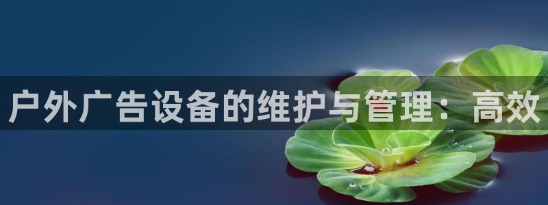 杏宇平台代理多少钱一个月：户外广告设备的维护与管理：高效