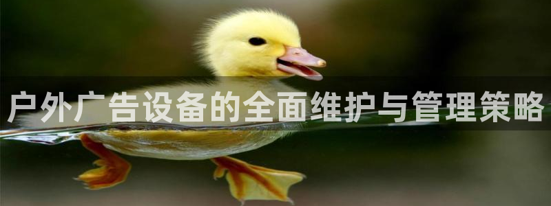 杏宇平台登录步骤：户外广告设备的全面维护与管理策略