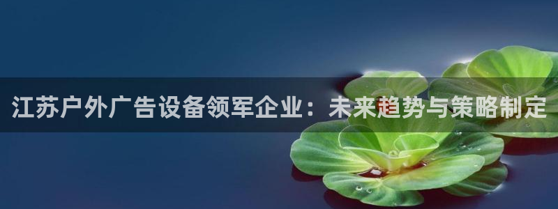 杏宇平台招商电话号码：江苏户外广告设备领军企业：未来趋势与策略制定
