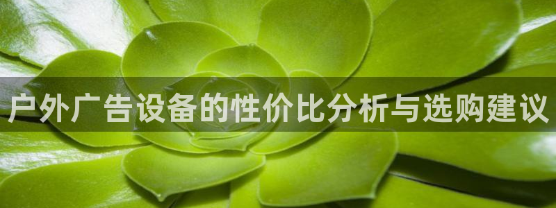 杏宇代理注册：户外广告设备的性价比分析与